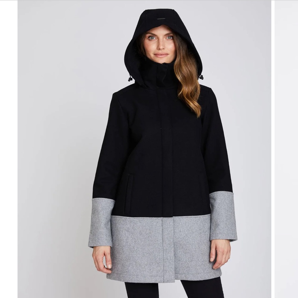 Women's Black and Gray Pea Coat